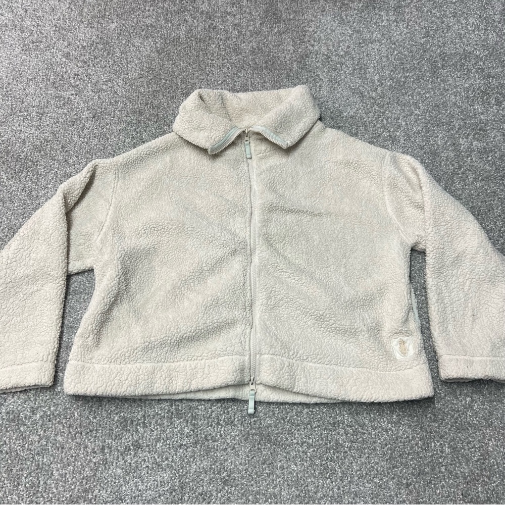 FP Movement Jacket Womens XXL Cream Dazed High Neck Sherpa Fleece Full Zip Boxy